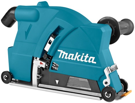 Meulage sans poussière Makita dans le béton avec cette hotte d'aspiration plongeante de 230 mm - 198440-5
