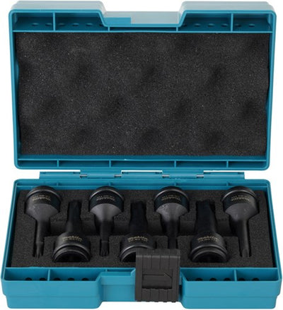 Jeu d'embouts de tournevis à percussion Torx Imp makita | 7 pièces | actenoir | 1 2'' | Royaume-Uni - e-23628