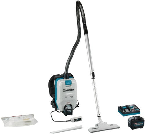 Makita vc008gl201 | Aspirateur à dos 40v max | Batterie 2 x 8,0 Ah + chargeur rapide VC008GL201