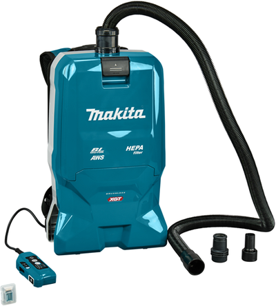 Aspirateur dorsal Makita vc012gz01 | sans piles ni chargeur | avec connexion. 3 adaptateurs et émetteur AWS | dans la boîte - vc012gz01