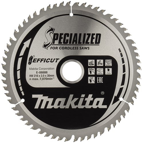 Bois scié Makita 216x1,5x30 t60 - e-08888
