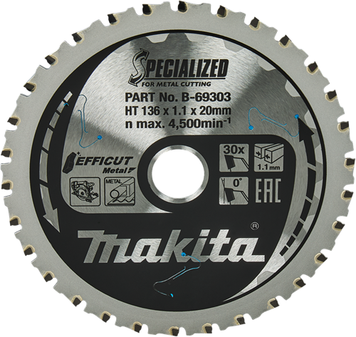 Lame de scie Makita ffcut 136x20x1,1 30t 0g - b-69303