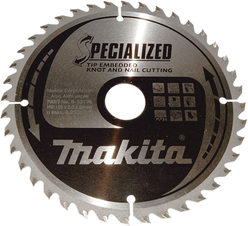 Lame de scie Makita | type | 185x30x2,0 | 40 t | 25 degrés - b-33174