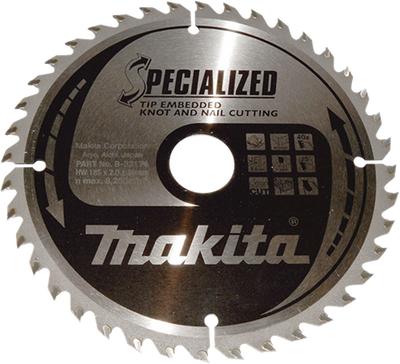 Lame de scie Makita | type | 185x30x2,0 | 40 t | 25 degrés - b-33174