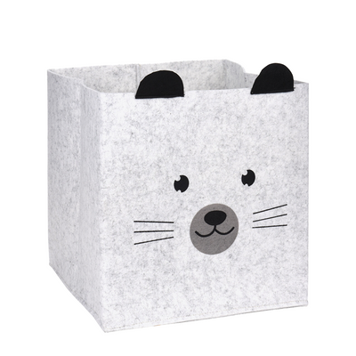 Panier diablotin feutre ours 32x32x32cm
