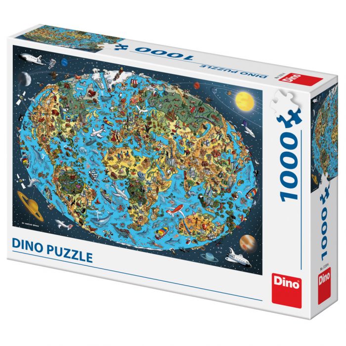 Dinotoys Dino Puzzle - Carte spéciale du monde - 1000 pièces