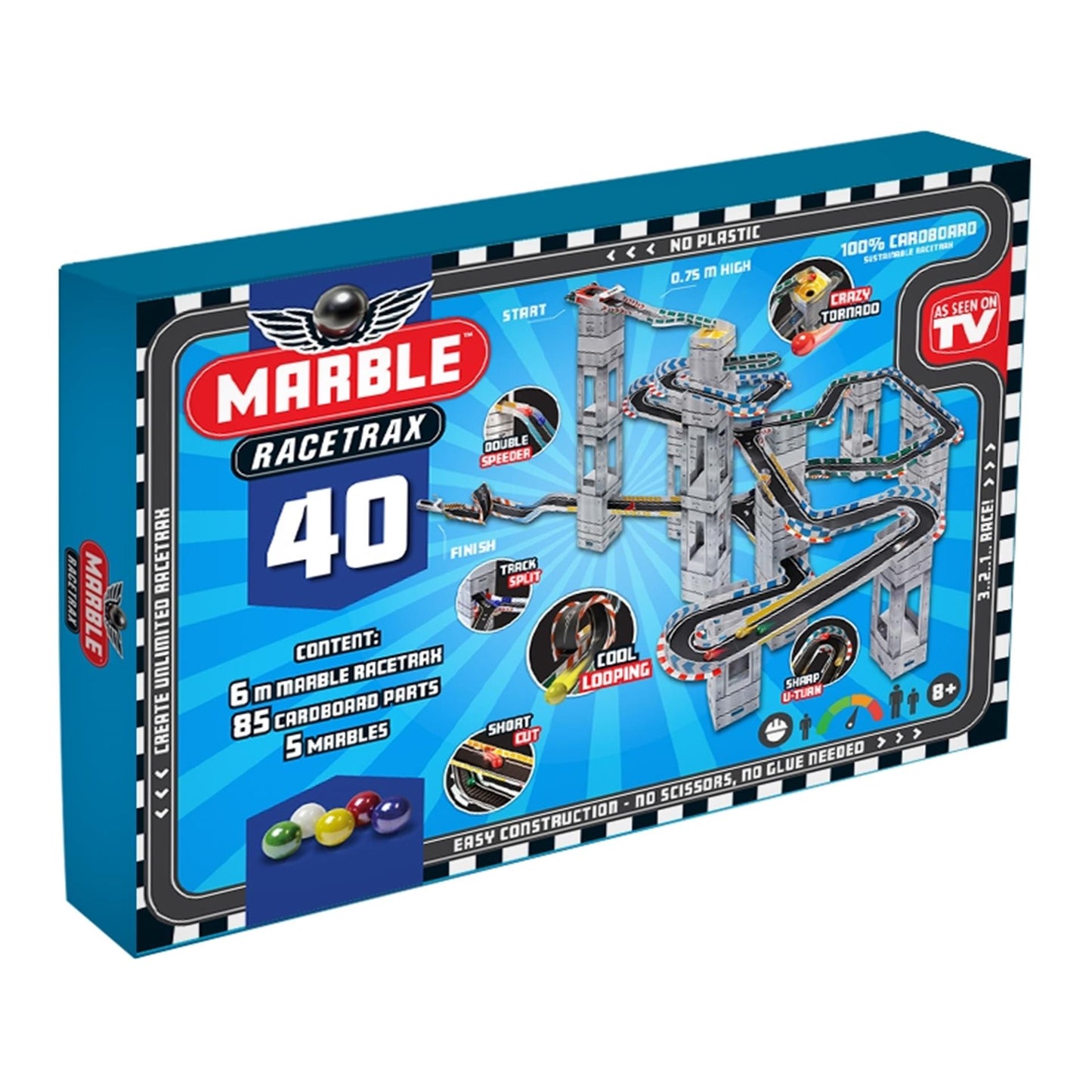 Jeu de circuits Marble Racetrax 40 feuilles 6m