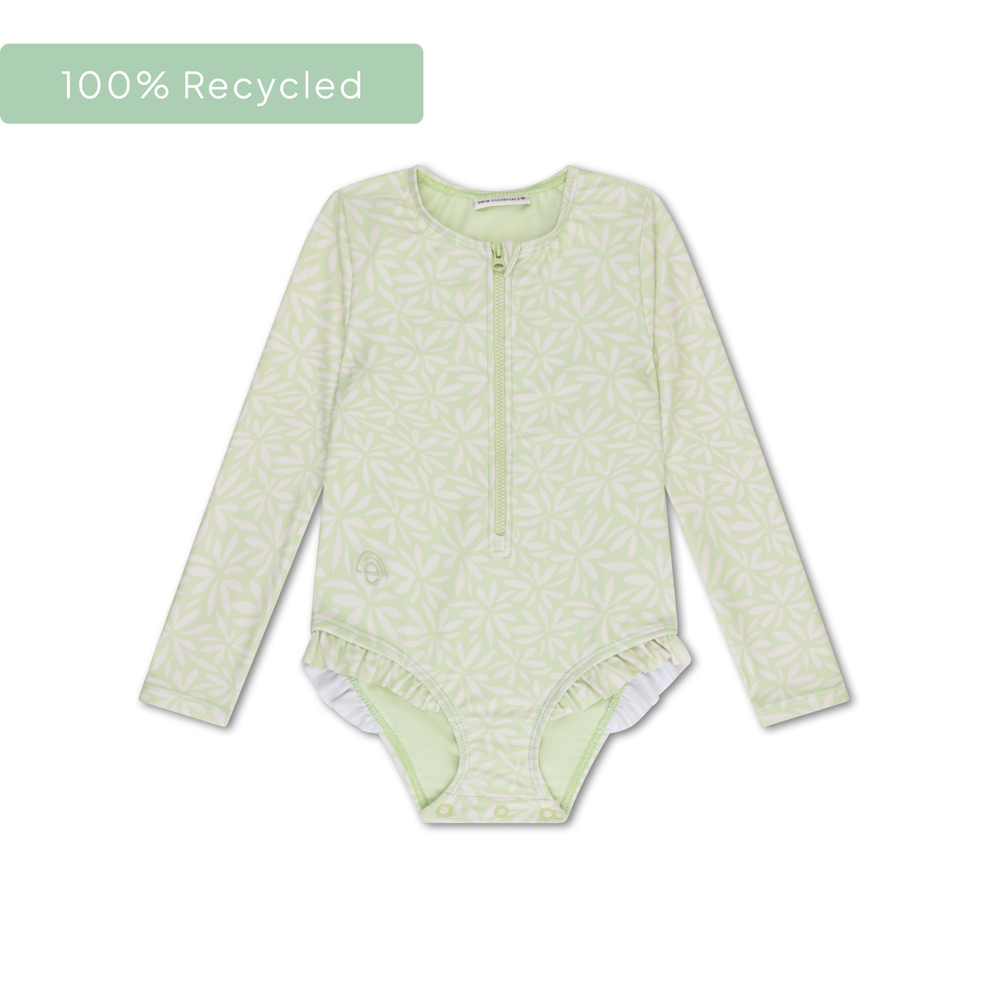 Matcha | Fissure de baignade UV filles vertes à manches longues
