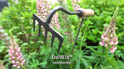 Le râteau à main blanc forgé 5 dents manche frêne 14cm dewhite