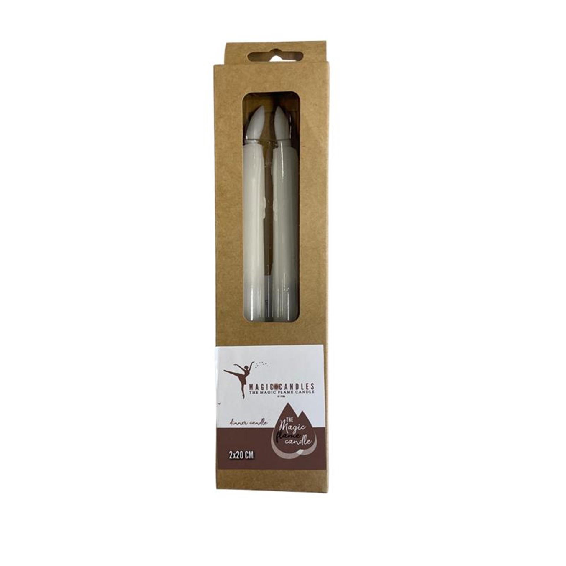 Bougies à flamme magique led dîner goutte à goutte 20cm blanc lot de 2