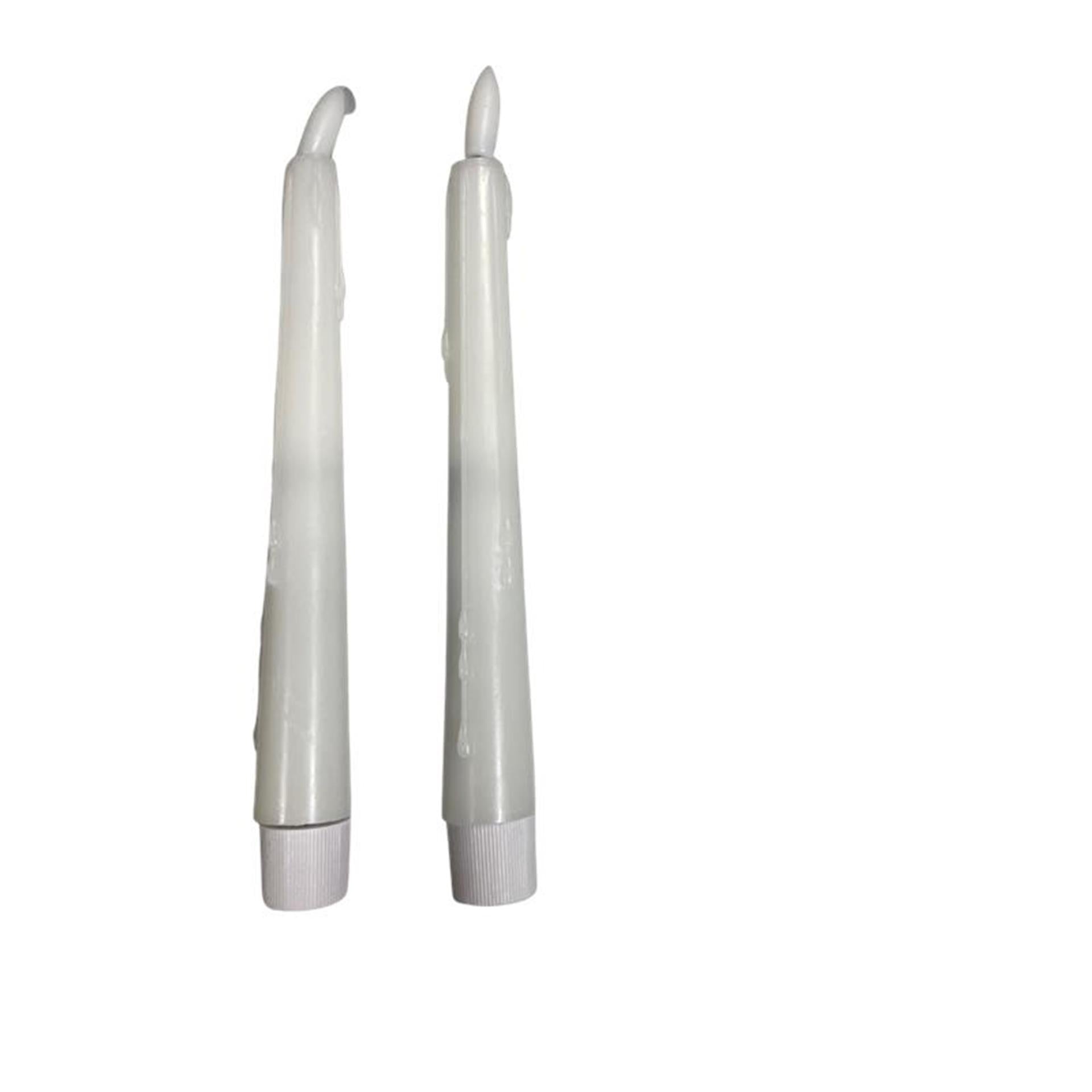 Bougies à flamme magique led dîner goutte à goutte 20cm blanc lot de 2