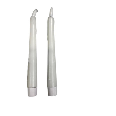 Bougies à flamme magique led dîner goutte à goutte 20cm blanc lot de 2