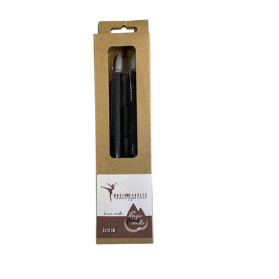Bougies à flamme magique led dîner goutte à goutte 20cm noir lot de 2