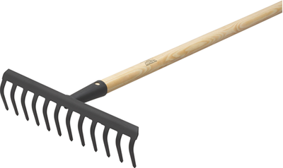 Râteau de jardin Meister 12t noir avec manche - wu9851110