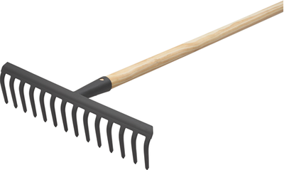Meister râteau de jardin 14t noir avec manche - wu9850710