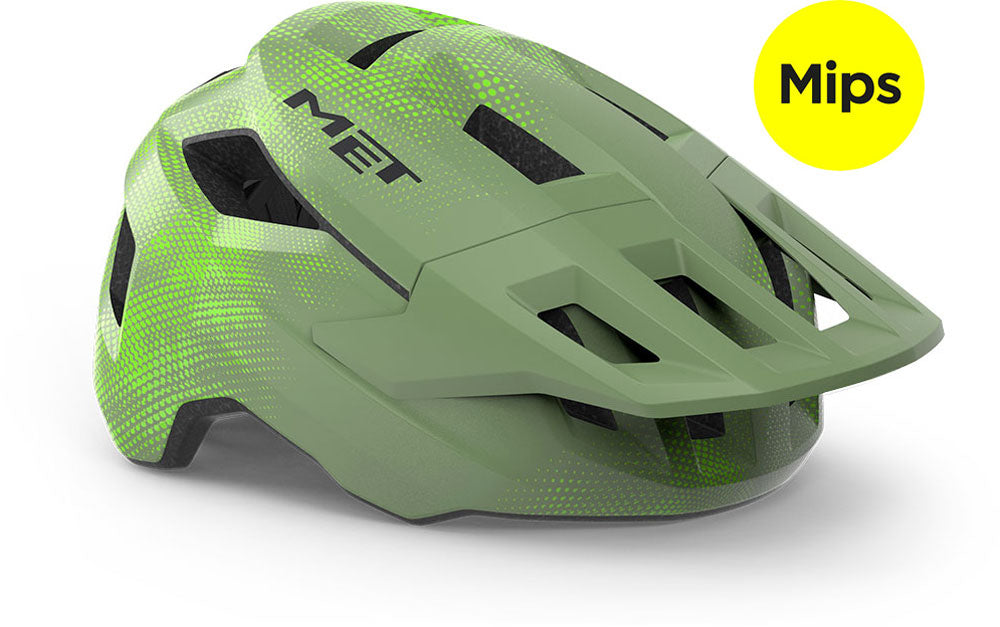 Casque Met Shelter jeunesse MIPS vert citron mat (52-56 cm) - VTT pour jeunes