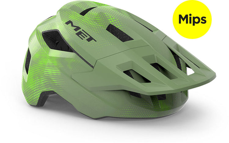 Casque Met Shelter jeunesse MIPS vert citron mat (52-56 cm) - VTT pour jeunes