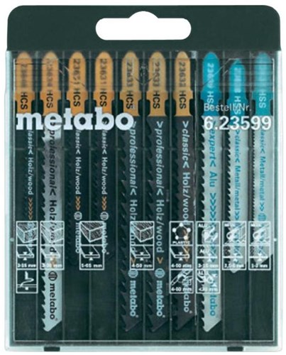 Metabo assortiment de 10 lames de scie sauteuse - 623599000