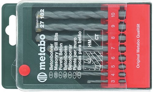 Metabo accessoires cassette de perçage, 8 forets à béton - 627182000