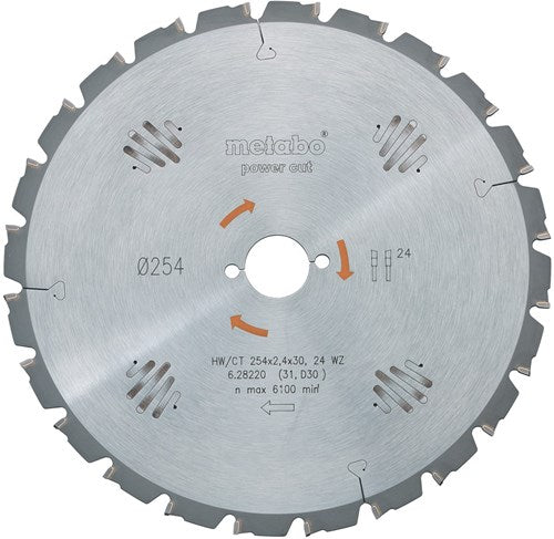 Metabo accessoires lame de scie circulaire hw ct ø 254x30, 24 wz - 628025000