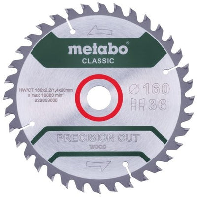 Accessoires Metabo lame de scie circulaire | classique en bois de précision | 160x20mm | z36 wz 10°b - 628659000