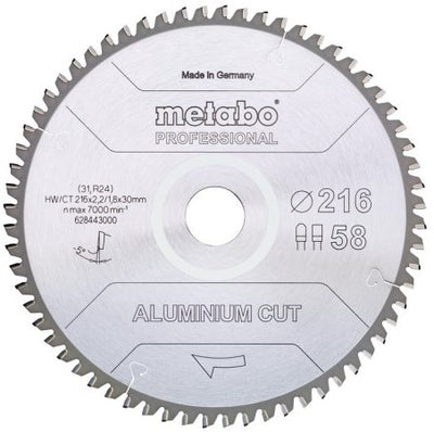 Accessoires Metabo lame de scie circulaire | prof de coupe aluminium | 254x30mm | z72 fz tz 5° nég - 628447000