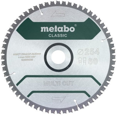 Accessoires Metabo lame de scie circulaire | classique multi-coupes | 254x30mm | z60 fz tz 5°nég - 628285000