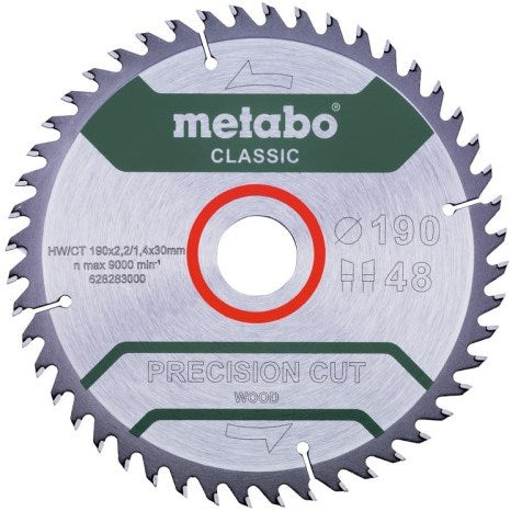Accessoires Metabo lame de scie circulaire | classique coupé avec précision | 190x30mm | z48 wz 15° - 628283000