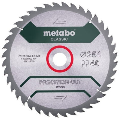 Accessoires Metabo lame de scie circulaire | classique coupé avec précision | 254x30mm | z40 wz 20° - 628325000