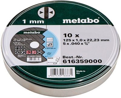 Metabo accessoires disques à tronçonner novaparid acier inoxydable ø180x1,5x22,23 (10 pièces en boîte) - 616368000