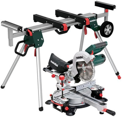 Scie à tronçonner Metabo kg 216 m avec fonction de traction | nouveau modèle + châssis ksu 251