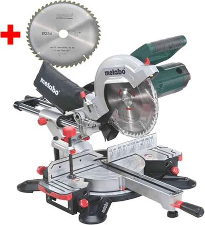 Scie à tronçonner Metabo kg 254 m avec fonction de traction | avec 2ème lame de scie - 690828000