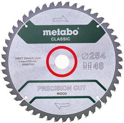 Lame de scie circulaire Metabo | hw ct 254 x 2,4 x 30 48 wz | 628061 - 628061000