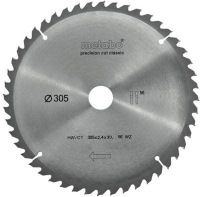 Metabo lame de scie circulaire coupe de précision hw ct ø 305 mm, 56 wz 5°neg - 628064000