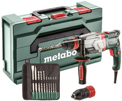 Marteau combiné rapide Metabo uhev 2860-2 | Jeu de forets 1100w 3.4j + sds-plus (10 pièces) - 600713510