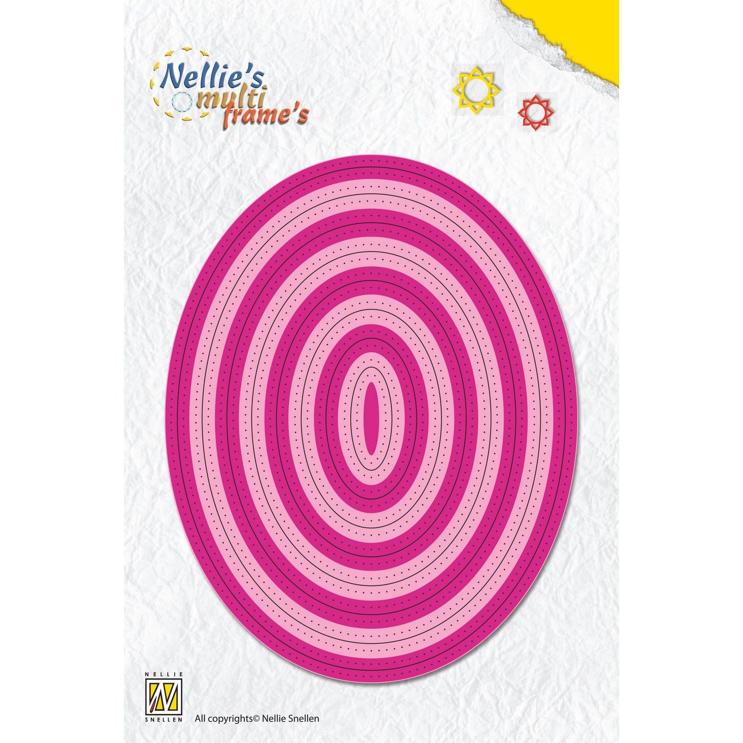 Le choix de Nellie • matrices multi-cadres ligne pointillée ovale 9 pièces.