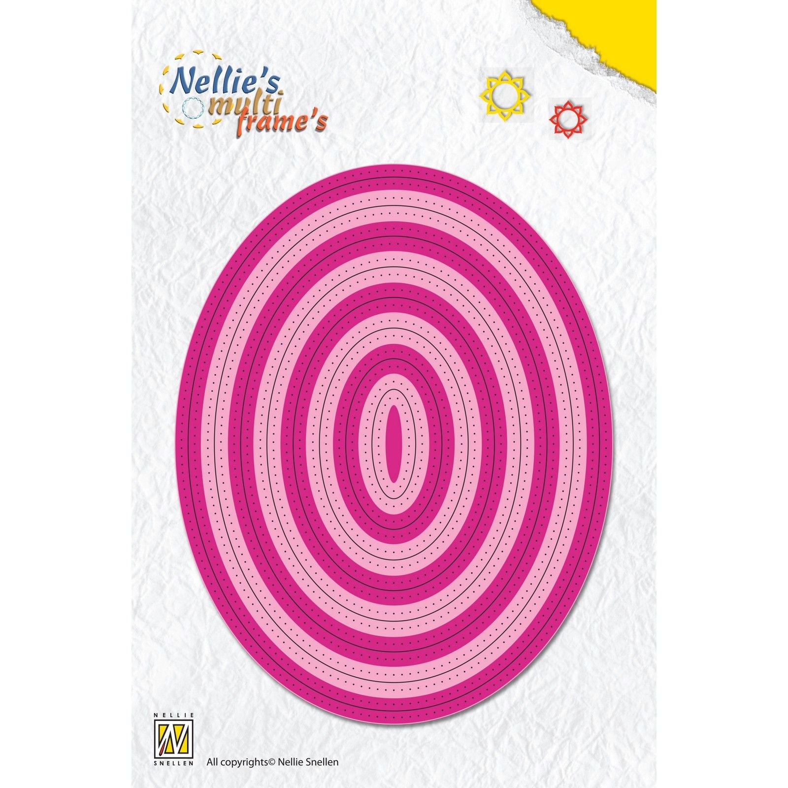 Le choix de Nellie • matrices multi-cadres ligne pointillée ovale 9 pièces.