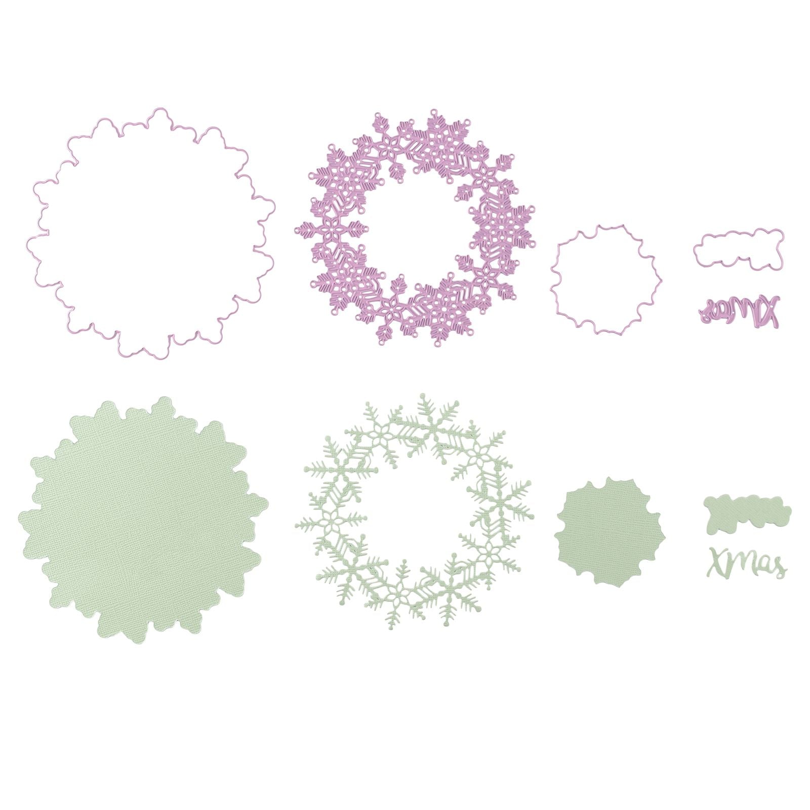 Le choix de Nellie • matrices multi-cadres Couronne de Noël 2 pcs.
