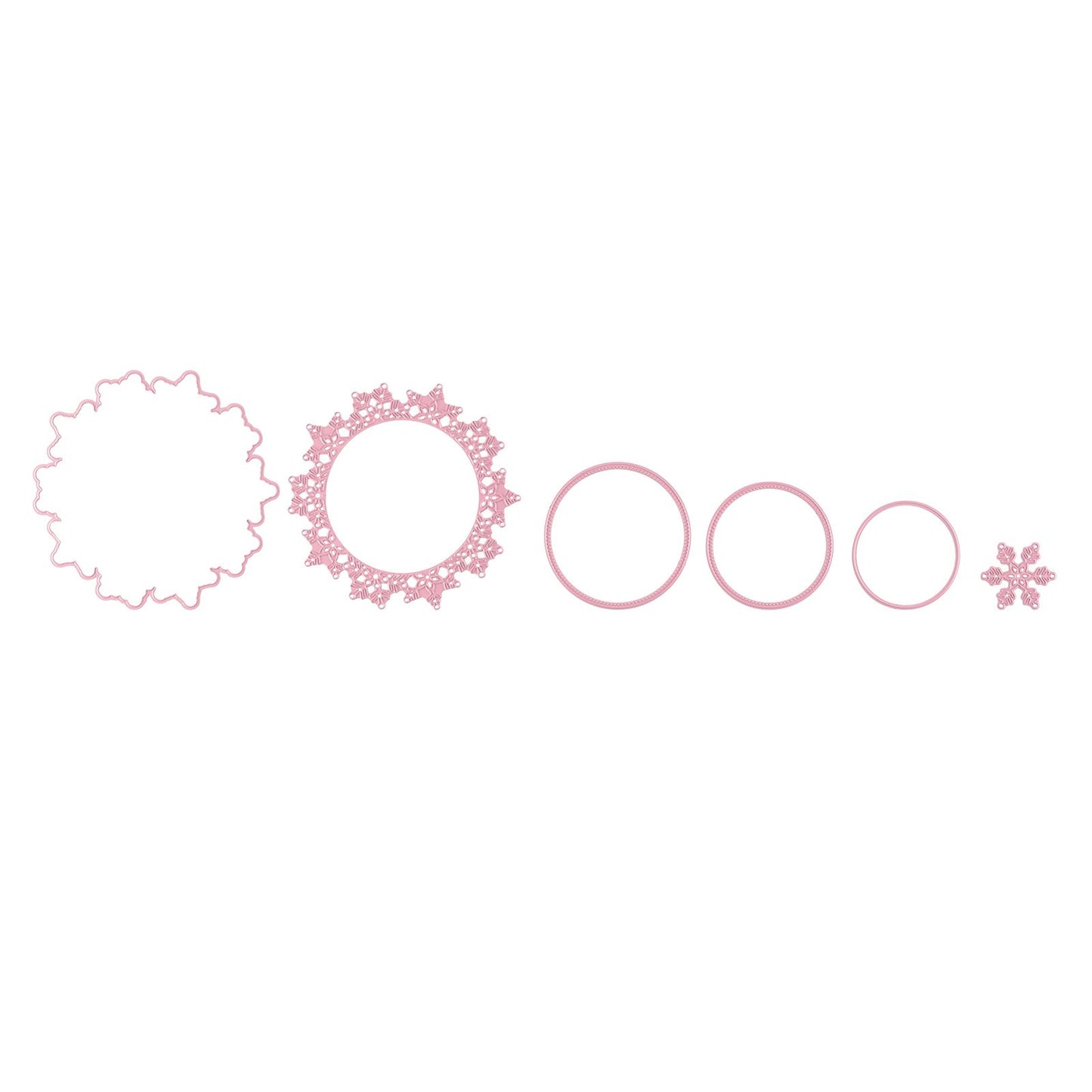 Le choix de Nellie • Matrices multi-cadres cercle flocon de neige 6 pièces.