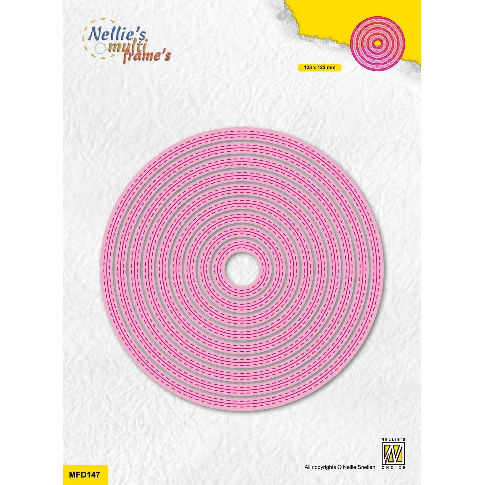 Le choix de Nellie • Matrice multi-cadres cercle double ligne pointillée 9 pièces.