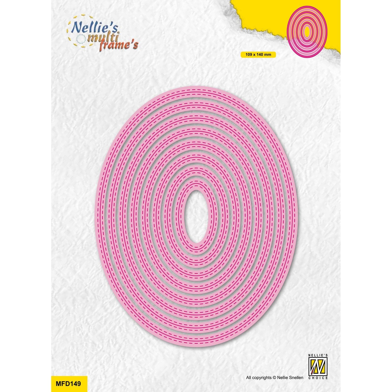 Le choix de Nellie • Matrices multi-cadres ovales double ligne pointillée, 8 pièces.
