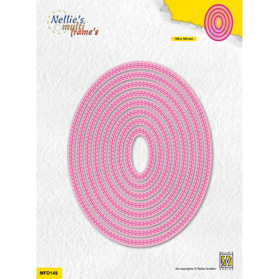 Le choix de Nellie • Matrices multi-cadres ovales double ligne pointillée, 8 pièces.