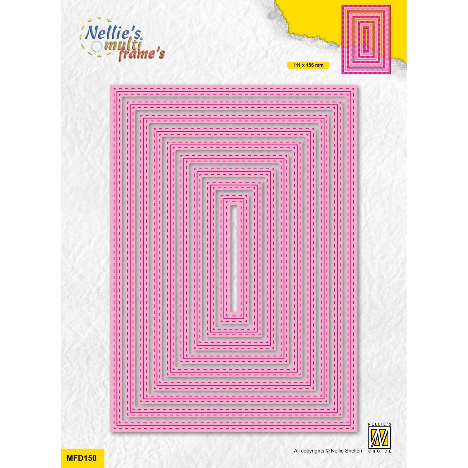 Le choix de Nellie • Matrices multi-cadres rectangle double ligne pointillée 9pcs.
