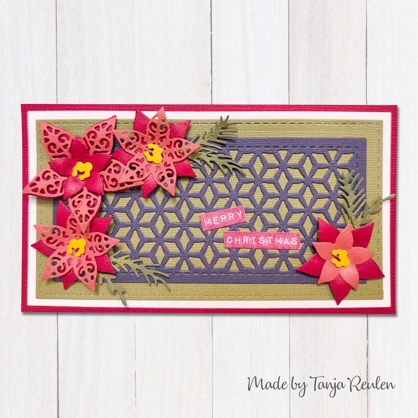 Le choix de Nellie • Matrices multi-cadres poinsettia rectangle 3pcs.