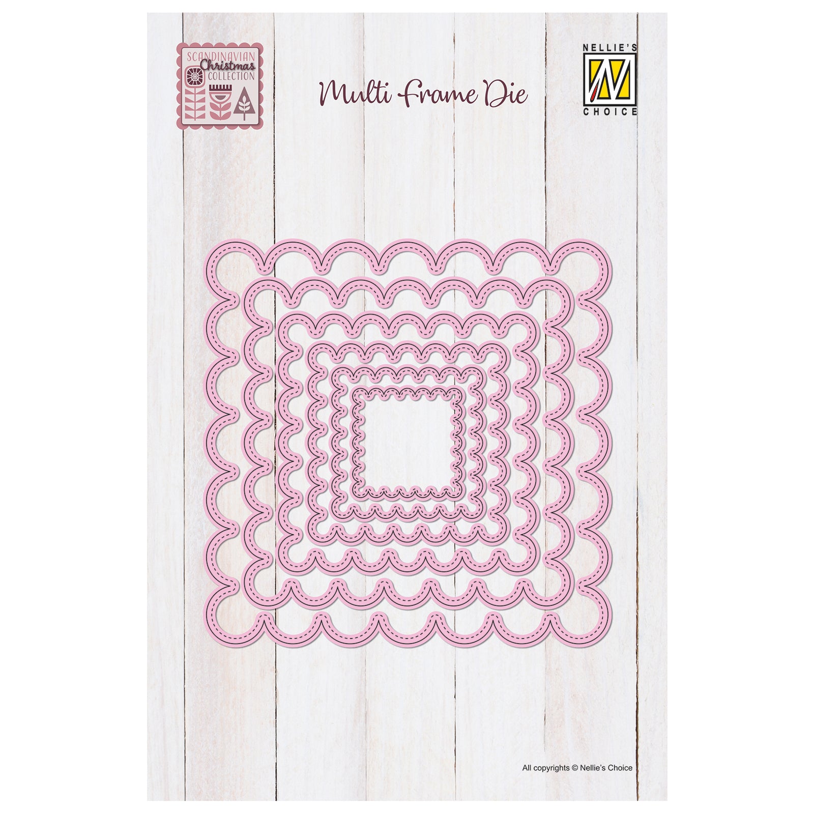 Le choix de Nellie • Matrice multi-cadres carrée festonnée, 6 pièces.