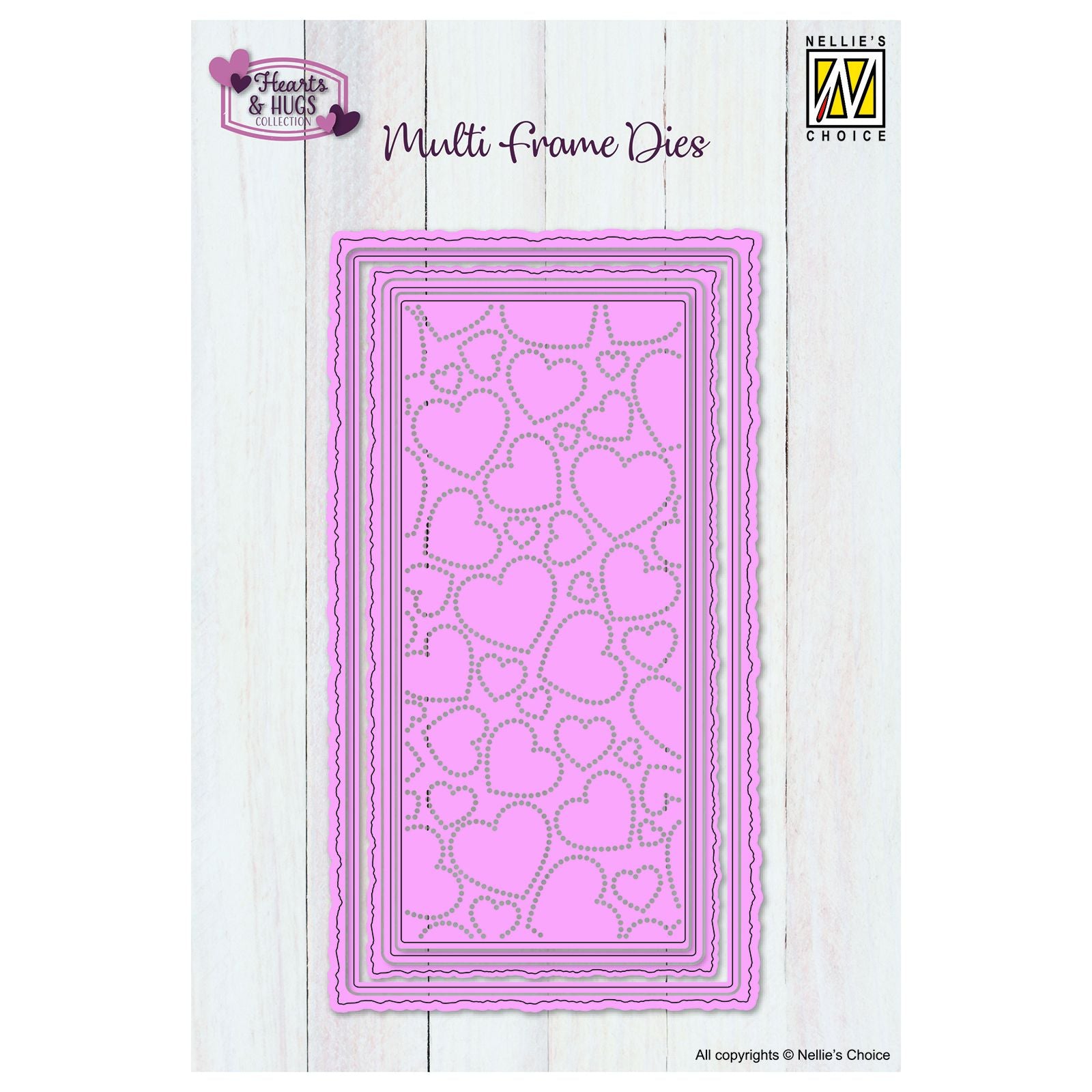 Le choix de Nellie • matrices multi-cadres coeur pointillé 5 pcs.