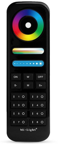Télécommande Miboxer rgb-cct 2,4g 8 zones noir - led0231
