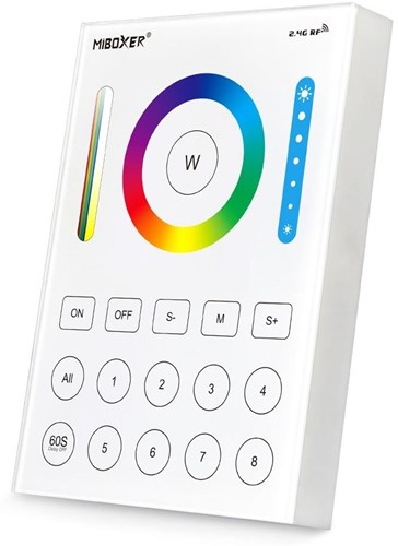 Miboxer rgb-cct interrupteur en saillie sans fil 2,4g 8 zones blanc - led0203