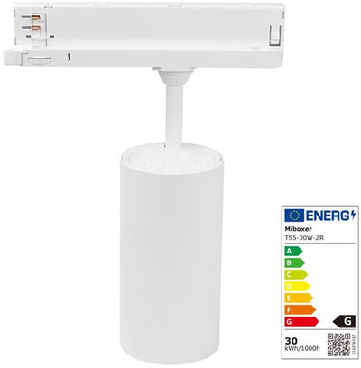 Miboxer rgb-cct led spot sur rail triphasé 30w blanc - led0236