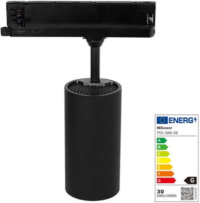 Miboxer rgb-cct led spot sur rail triphasé 30w noir - led0238